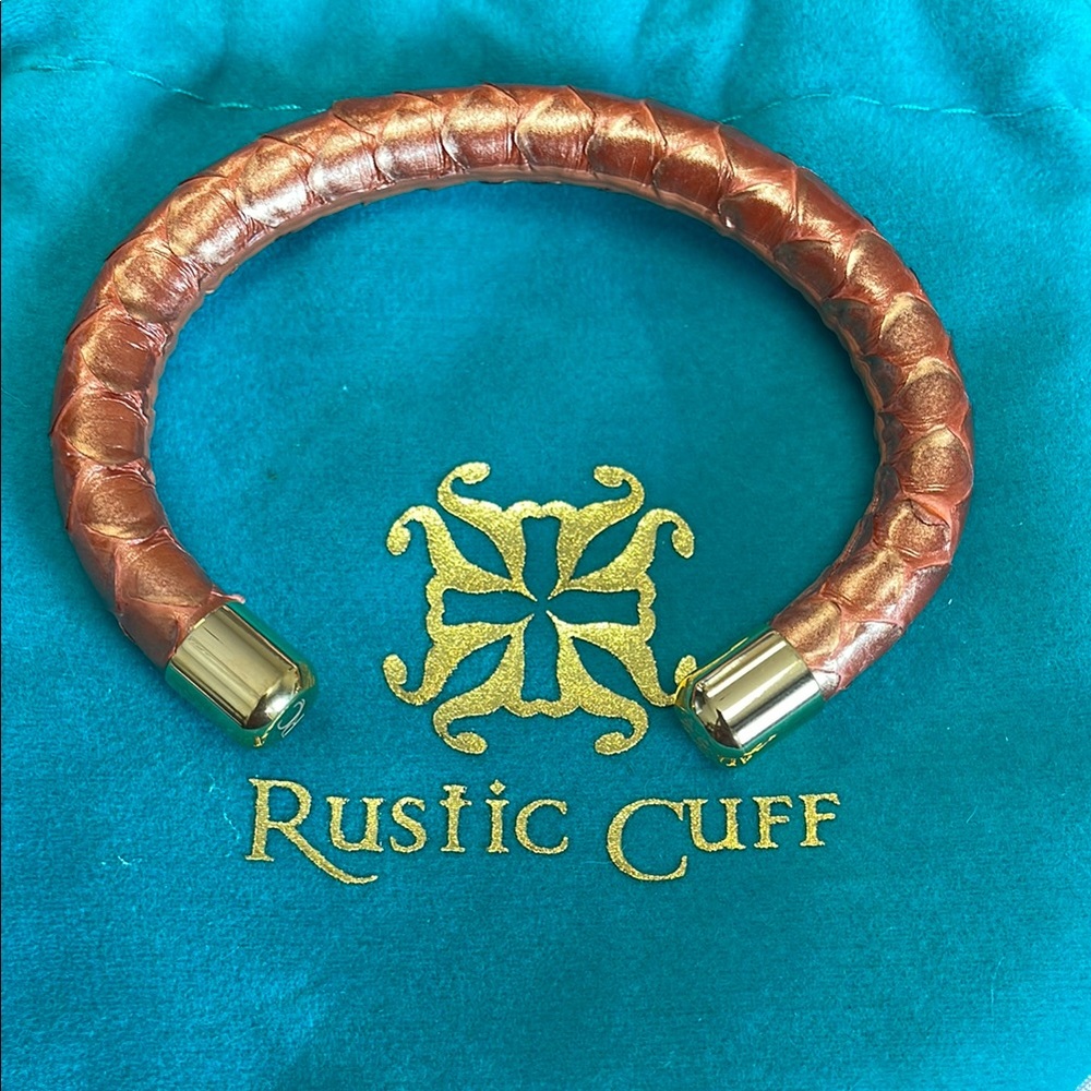 Rustic Cuff Copper and Gold Bracelet